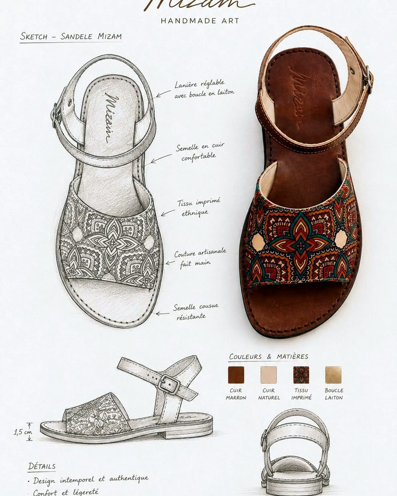 Sandale Guirsséne motif Azul